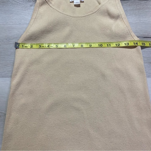 LOFT Cream High Neck Sleeveless Ribbed Sweater Tank, size L - Picture 4 of 7